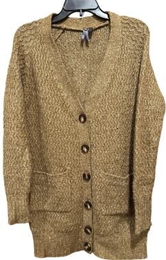 Orb Life Cardigan Sweater Women Size S Brown Button Front Knit Pockets Cozy Soft